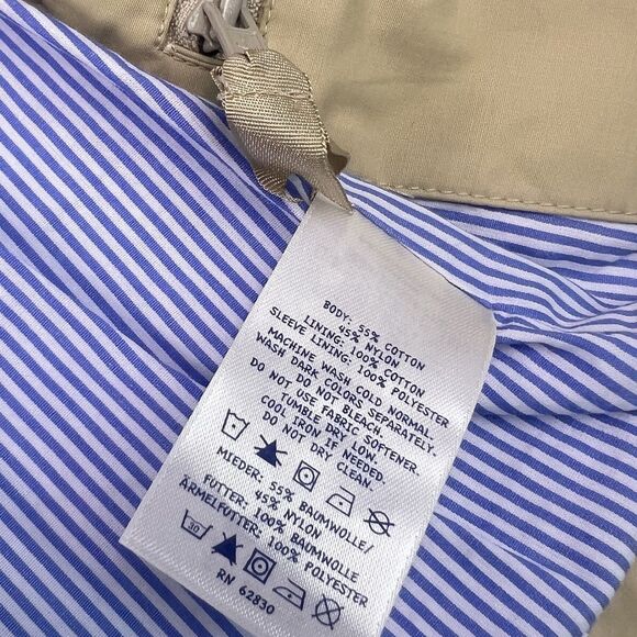 Lands' End Girl’s Khaki Trench Coat M 5-6 Single Breasted Inverted Pleat Lined - Picture 8 of 12